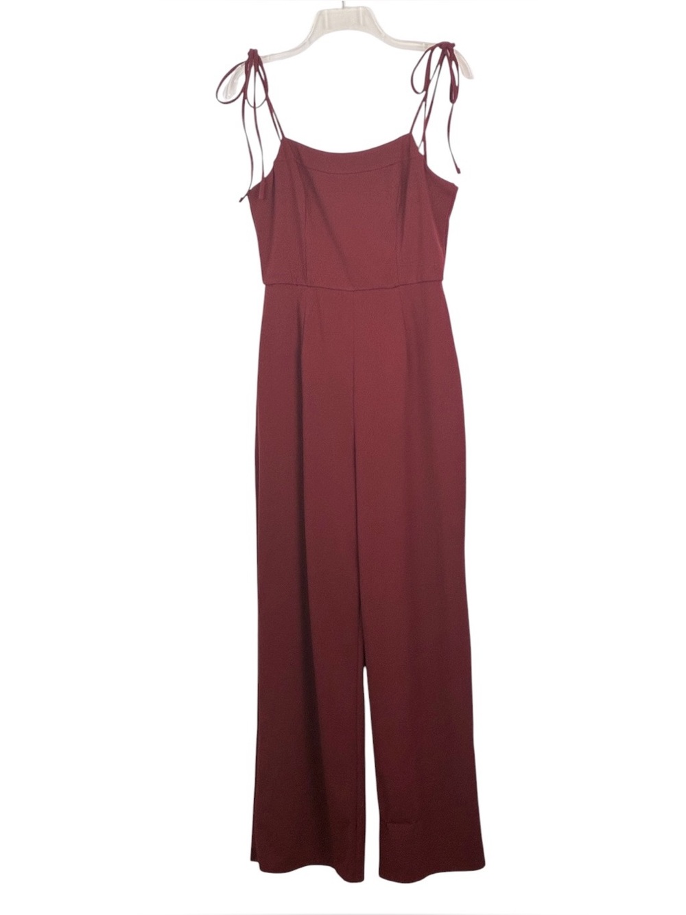 Francesca’s Burgundy Lined Jumpsuit Size Medium
